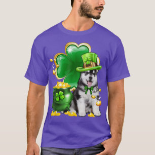 レプレシャウン・シベリアン・ハスキー・アイリッシュ・シャムロック・ドッグ・セントパ Tシャツ