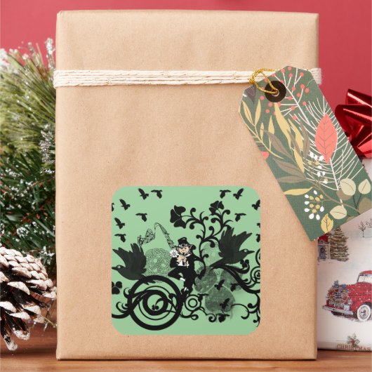 レプレシャン語（黒） スクエアシール (クリスマス)