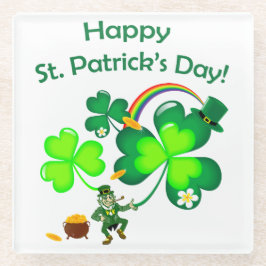 レプレシャン&シャムロック ガラスコースター