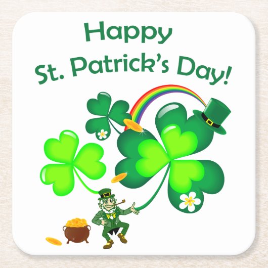 レプレシャン&シャムロック スクエアペーパーコースター (正面)