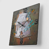 レプレショーナ読書家 スクエア壁時計 (傾斜)