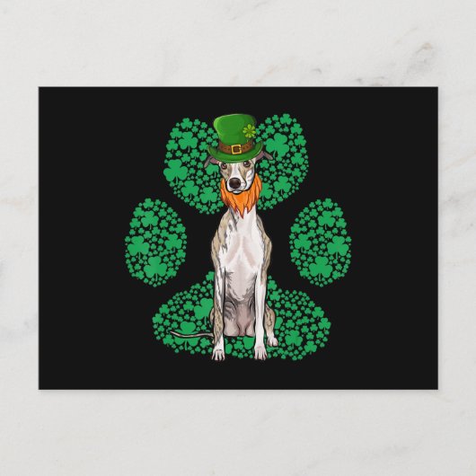 レプレショーンウィペットSt patricks dayシャムロックポー ポストカード (正面)
