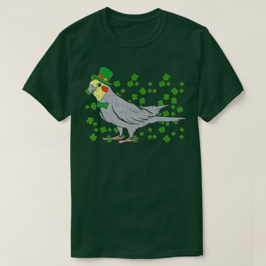 レプレショーンコッカティエルバードクローバーSt patricks dayA Tシャツ (デザイン正面)