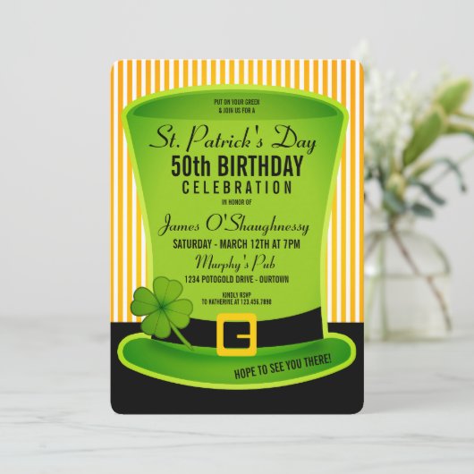 レプレショーンハットバースデーパーティ招待状 招待状 (スタンド正面)