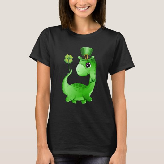 レプレショーン恐竜シャムロックCSaint patricks day Tシャツ (正面)