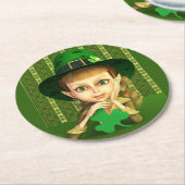 レプレチャウンガールセントパトリックズデイ紙コースターズ ラウンドペーパーコースター (アングル)