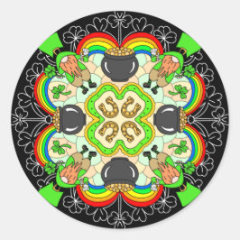 レプレチャウンサンパトリックの日のシャムロック ラウンドシール