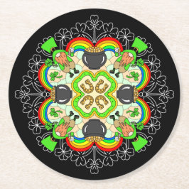 レプレチャウンサンパトリックの日のシャムロック ラウンドペーパーコースター