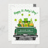 レプレチャウン格言ヴィンテージグリーントラックセントパディーズ  ポストカード (正面/裏面)