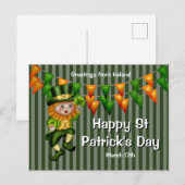 レプレチョンジグラッキーシャムロックグリーンオレンジバンティング ポストカード (正面/裏面)