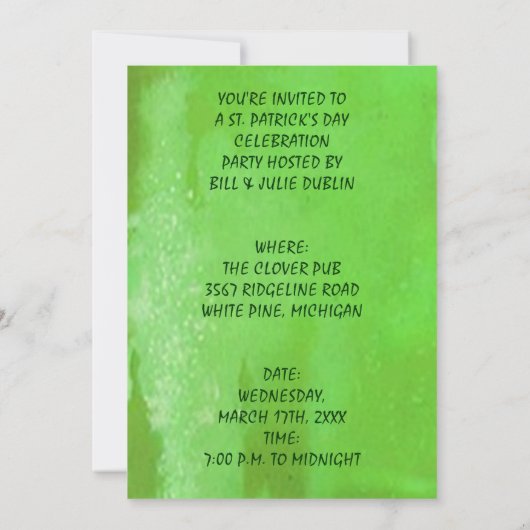 レプレチョーンのレイングリーンおもしろい招待状 招待状 (裏面)