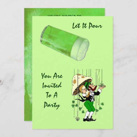 レプレチョーンのレイングリーンおもしろい招待状 招待状 (正面/裏面)
