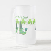レプレチョーンシューズセントパトリックの日 フロストグラスビールジョッキ (正面左)
