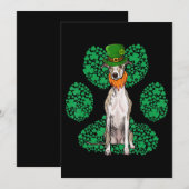 レプレチョーン·ホイペット·St patricks day·シャムロック·ポー シーズンカード (正面/裏面)