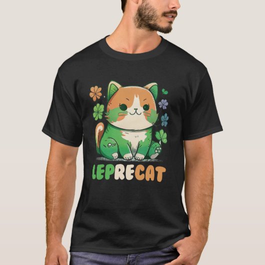 レプレcatかわいいアイリッシュキャットSt patricksキャッツックデイK Tシャツ (正面)
