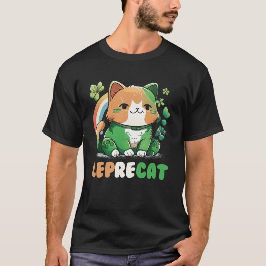 レプレcatかわいいアイリッシュキャットSt patricksキャッツックデイK Tシャツ (正面)