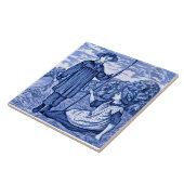 レプロアンティークウェッジウッドブルーカレンダーシリーズ6月 タイル (側面)