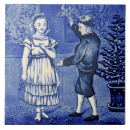 レプロアンティークウェッジウッドブルー12月カレンダー タイル