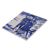 レプロアンティークウェッジウッドブルー「2月」フィギュラル タイル (側面)