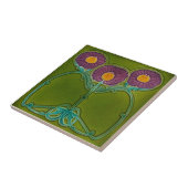 レプロアンティークマルスデンアールヌーボーパープルフローラ タイル (側面)