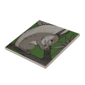 レプロアンティークミントン(犬)スタッフォードグリーンリス タイル (側面)