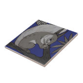 レプロアンティークミントン（犬）スタッフォードブルーリス タイル (側面)