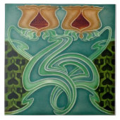 レプロアンティークリチャーズアールヌーボーフローラマジョリカ タイル (正面)