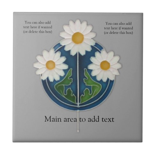 レプロアンティーク様式アールヌーボーデイジー タイル (正面)