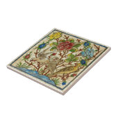 レプロアンティーク鳥バラハンドペルシ色彩の鮮やかア語 タイル (側面)