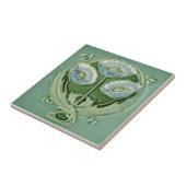 レプロアートノボウソフトブルーグリーンポピーズフローラ タイル (側面)