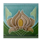 レプロアールヌーボーフェイクレリーフ、 浮き彫り様式化フローラ タイル (正面)