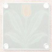 レプロイエローグリーンチューリップアールヌーボータイル ガラスコースター (裏面)