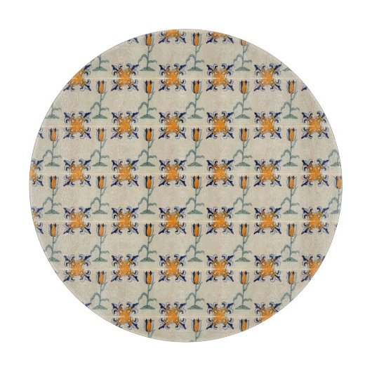 レプロイエロ伝統的ーチューリップデルフトタイル カッティングボード (正面)