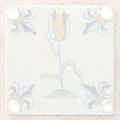 レプロイエロ伝統的ーチューリップデルフトタイル ガラスコースター (裏面)