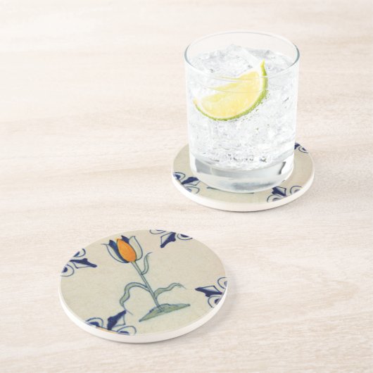 レプロイエロ伝統的ーチューリップデルフトタイル コースター (側面)