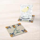 レプロイエロ伝統的ーチューリップデルフトタイル スクエアペーパーコースター (インサイチュ)