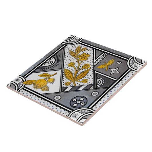 レプロイーストレイクエステティック白黒グレイ金ゴールド タイル (側面)