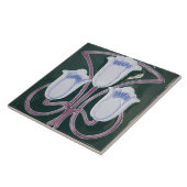 レプロエドワルドアールヌーボーティール(緑がかった色)チューリップフローラ タイル (側面)