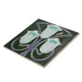 レプロエドワードアールヌーボーグリーンチューリップフローラティル タイル (側面)