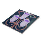 レプロエドワードアールヌーボーブルーチューリップフローラ タイル (側面)