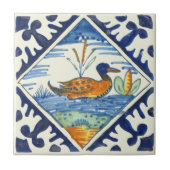 レプロカラフルアンティークオランダデルフトダックシーン タイル (正面)