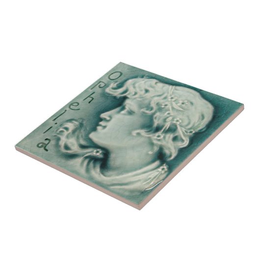 レプロシェイクスピアオペリアポートレートフェイクレリーフ、 浮き彫り タイル (側面)