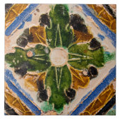 レプロスペインのジオメトリックアズレジョスグリーンブルータイル タイル (正面)