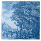 レプロデルフトアムステルダム通りシーン タイル (正面)