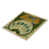 レプロドイツジュゲンドスティルアールヌーボー数々のフローラ タイル (側面)