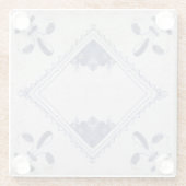 レプロポルトガル語フローラブルーアズレジョスタイル ガラスコースター (裏面)