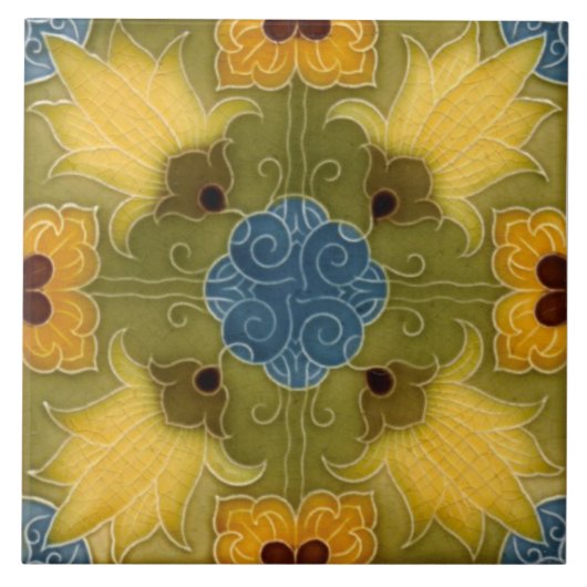 レプロミントンカラフルモルドライズマジョリカ タイル (正面)