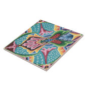 レプロヴィンテージカラフルレインボージオメトリックフローラ タイル (側面)