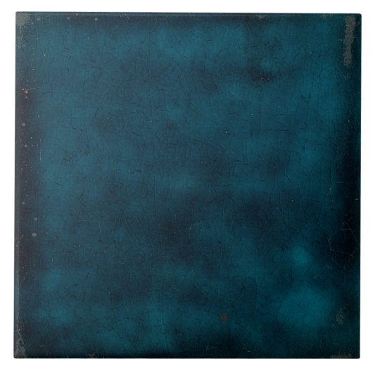 レプロヴィンテージシンプルティール（緑がかった色）ブルーデモーガンタイル タイル (正面)