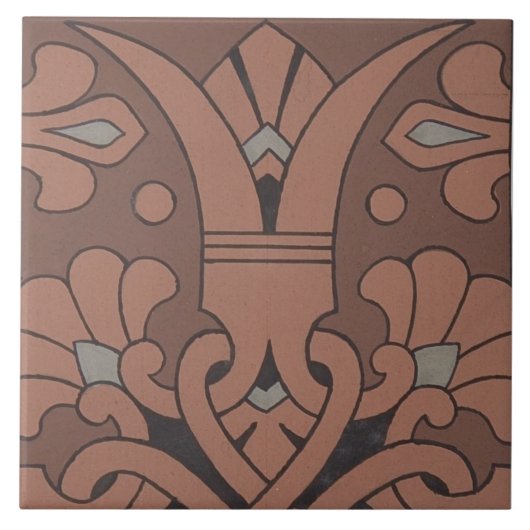 レプロヴィンテージ幾何学古代ギリシャフローラタイル タイル (正面)